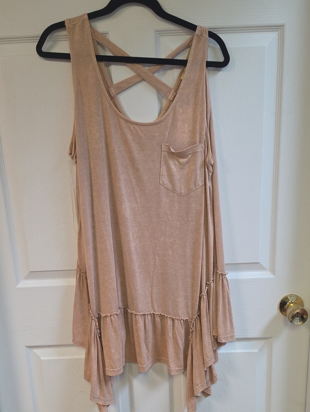 Kori Pink Sleeveless Crisscross Tank